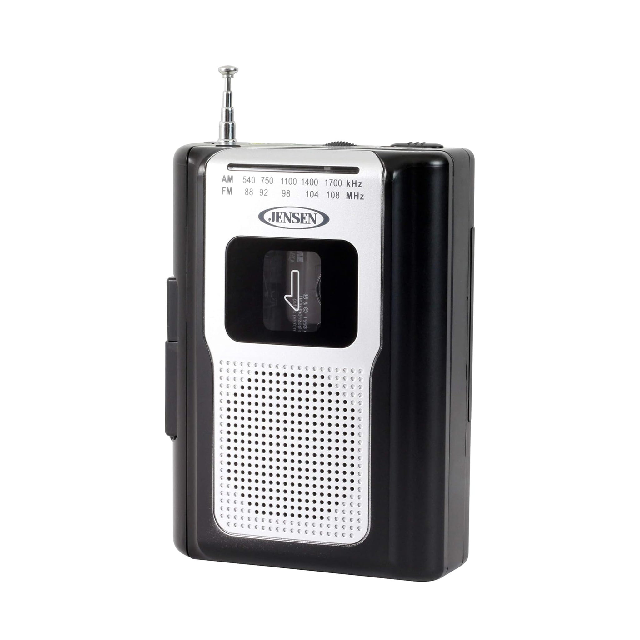  CR-100TE カセットプレーヤー 本体 Jensen CR-100TE Retro Portable Radio Cassette Recorder - BLACK