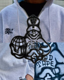 ODD TAPE × BIG SKULL AIRBRUSH ZIP HOODIE