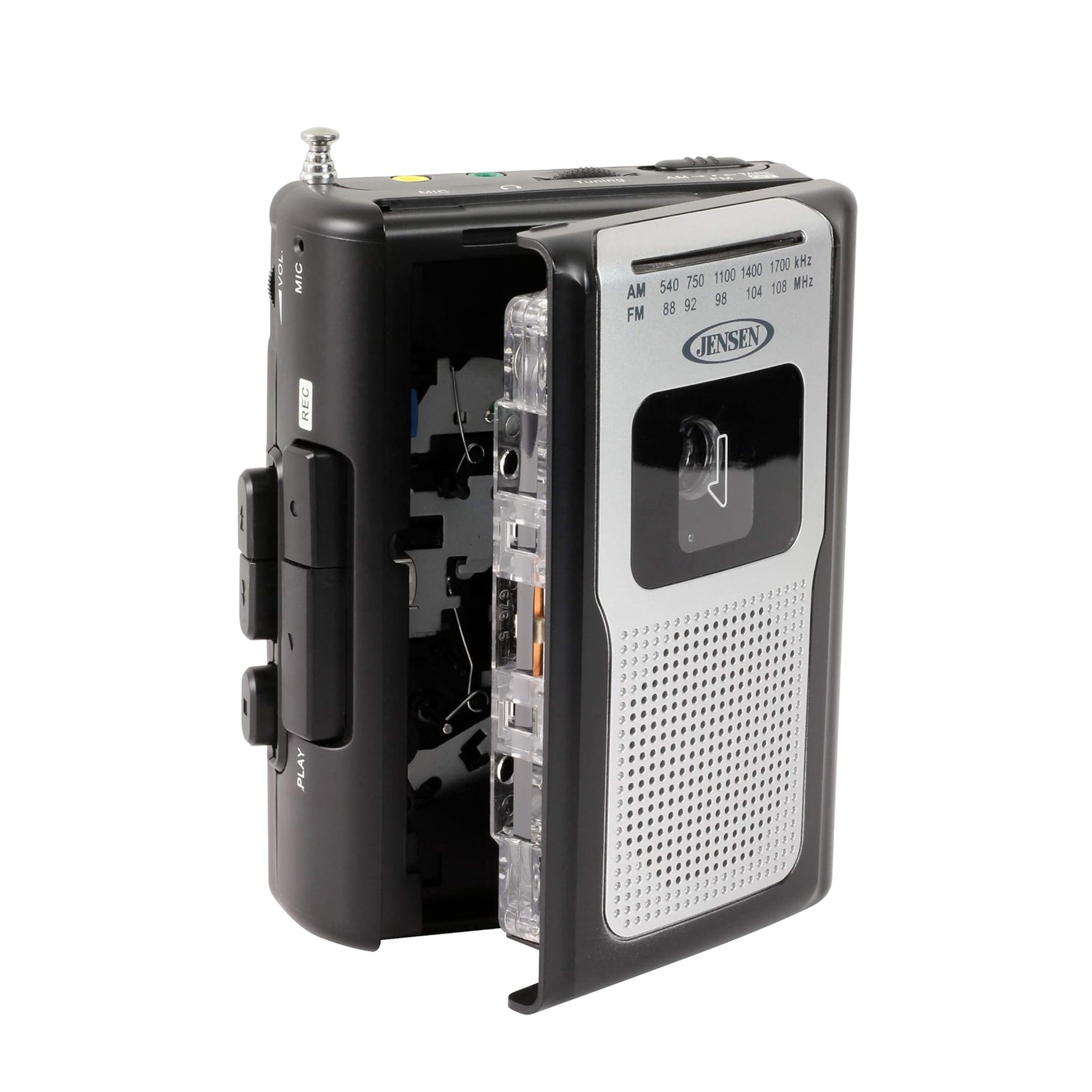  CR-100TE カセットプレーヤー 本体 Jensen CR-100TE Retro Portable Radio Cassette Recorder - BLACK